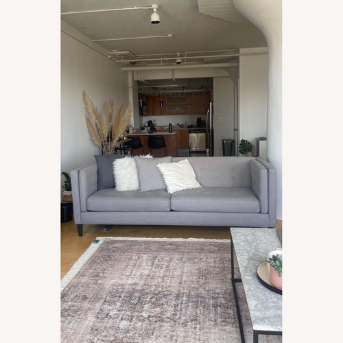 Used Macy’s Braylei Gray Tufted Modern Sofa for sale on AptDeco