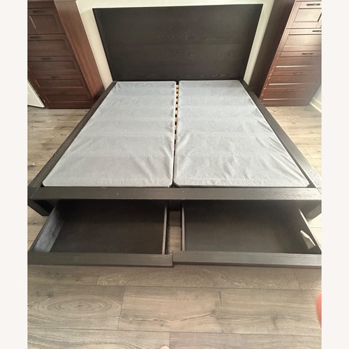 Used Wooden King Bed with Bunkie Board for sale on AptDeco