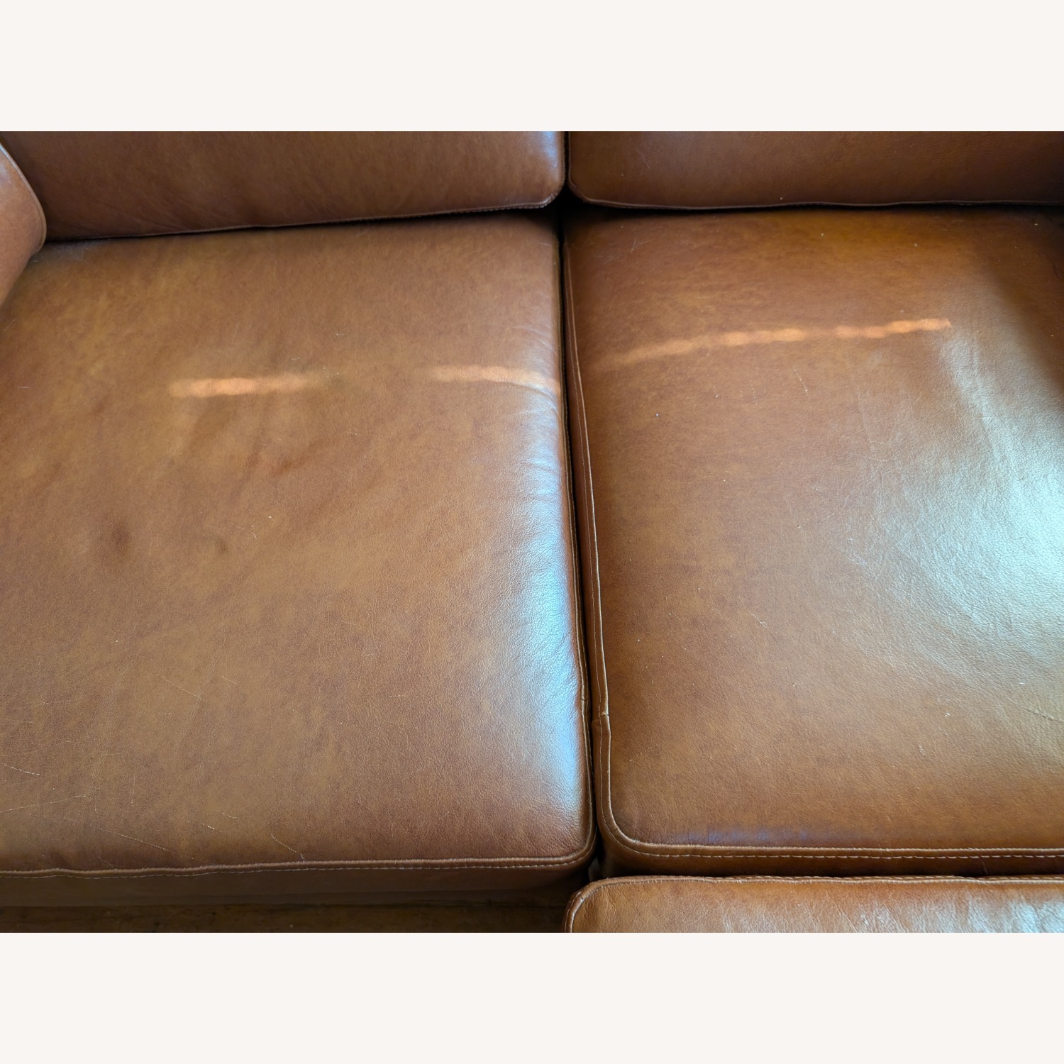 Burrow Nomad Light Brown Leather Loveseat with Ottoman - image-14