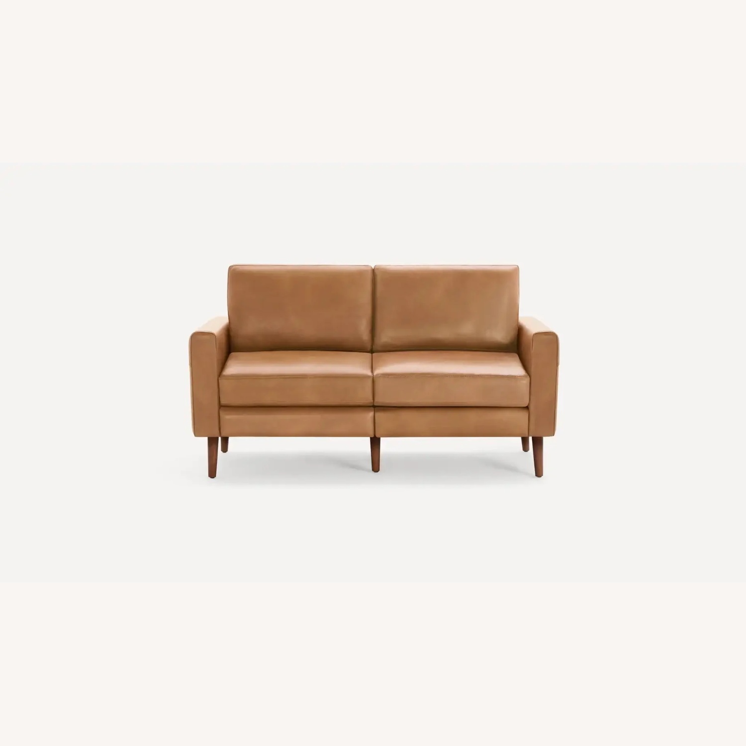 Burrow Nomad Light Brown Leather Loveseat with Ottoman - image-21