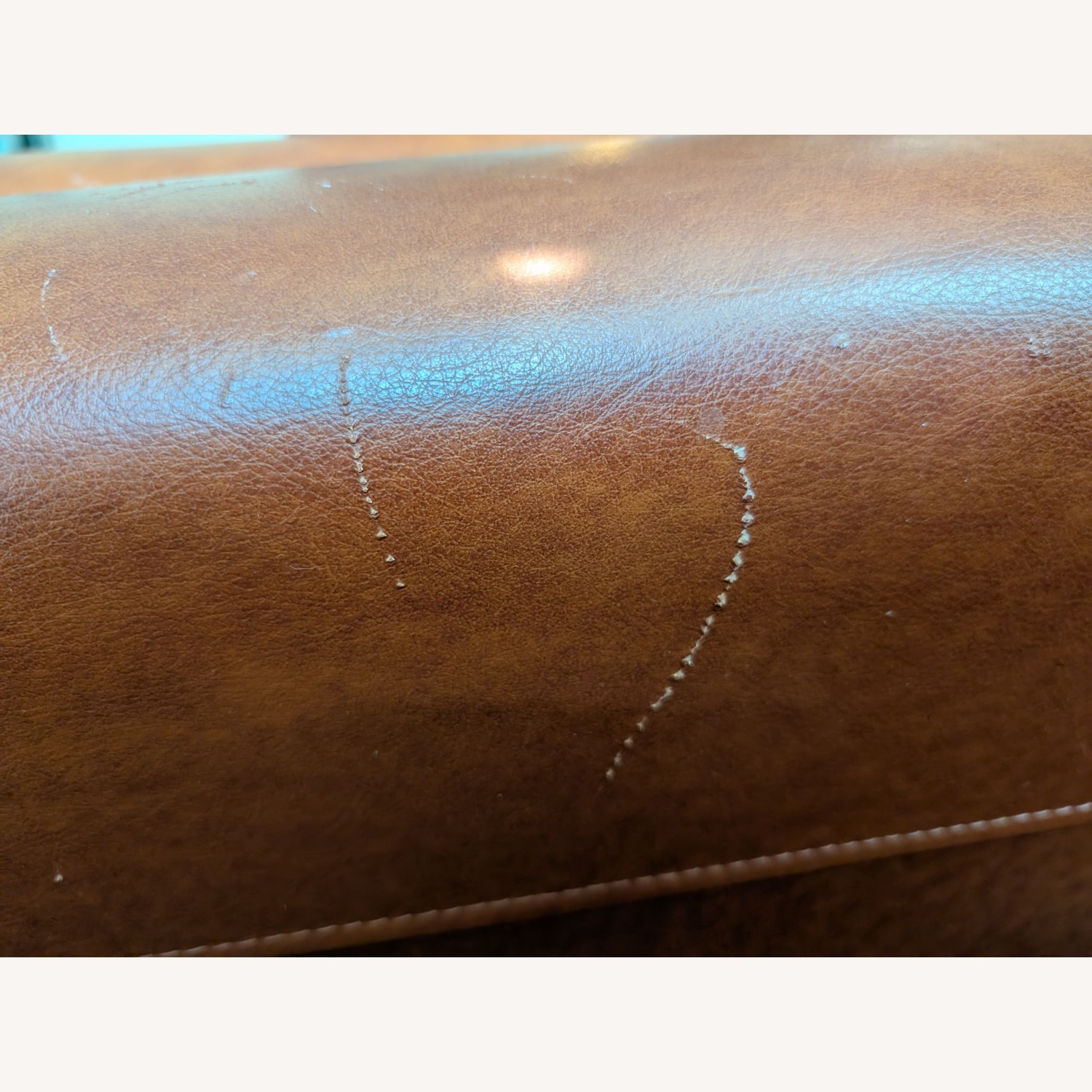 Burrow Nomad Light Brown Leather Loveseat with Ottoman - image-4