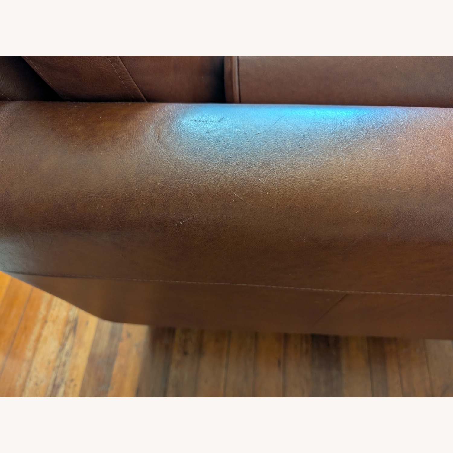 Burrow Nomad Light Brown Leather Loveseat with Ottoman - image-10