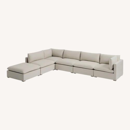 Used World Market Natural Fabric 6 Piece Sectional for sale on AptDeco