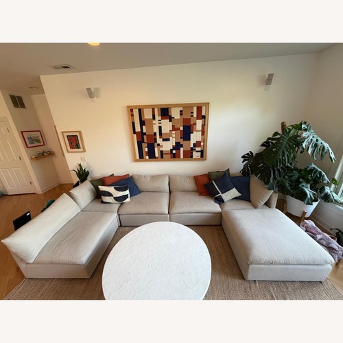 Used World Market Natural Fabric 6 Piece Sectional for sale on AptDeco