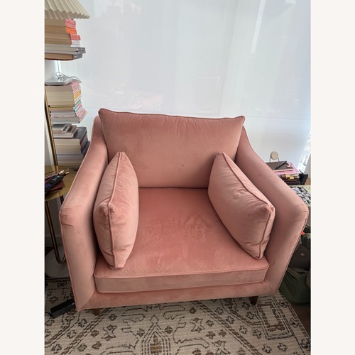 Used Interior Define Caitlin Pink Velvet Armchair for sale on AptDeco
