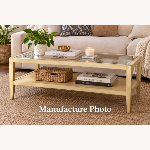 Used Strong Wood & Glass Coffee Table for sale on AptDeco