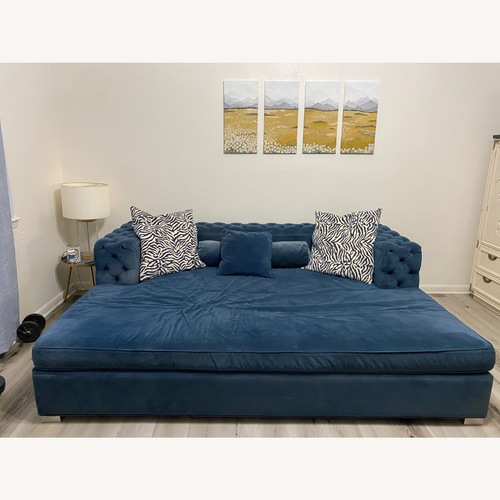 Used ModShop Blue Velvet Futon for sale on AptDeco