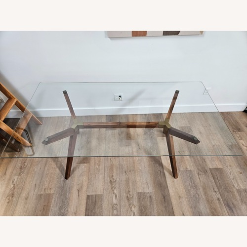 Used AllModern Transparent Glass Dining Table for sale on AptDeco