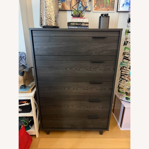 Used Dark Gray Wood Veneer Dresser for sale on AptDeco