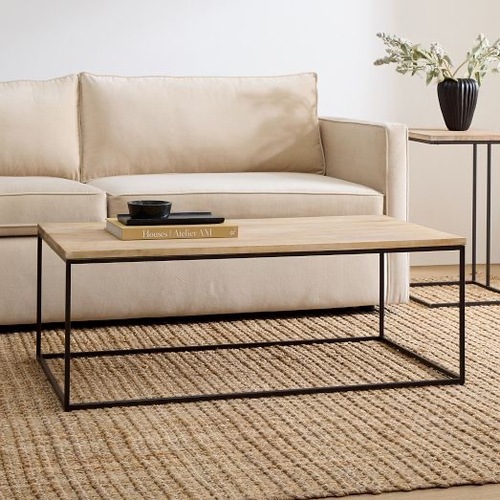 Used West Elm Streamline Natural Wood Coffee Table for sale on AptDeco