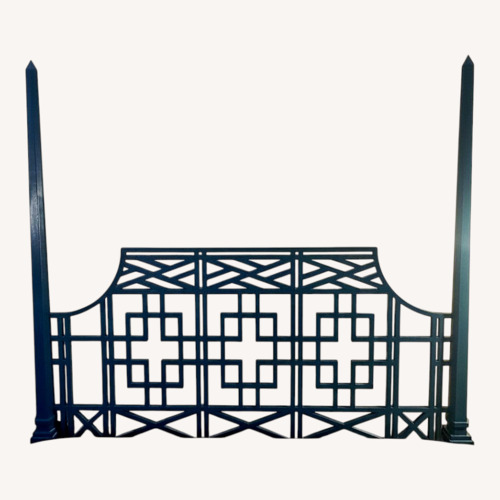 Used Chinoiserie Fretwork King Headboard for sale on AptDeco