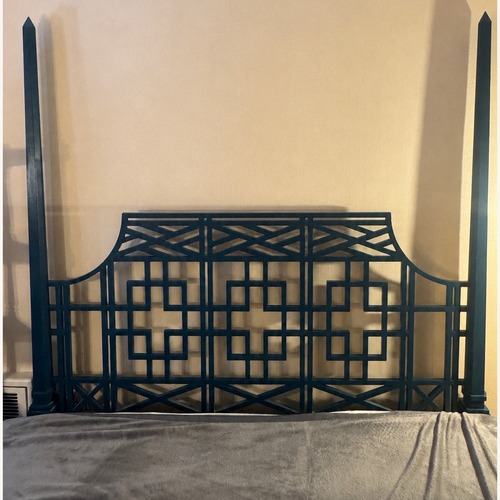 Used Chinoiserie Fretwork King Headboard for sale on AptDeco