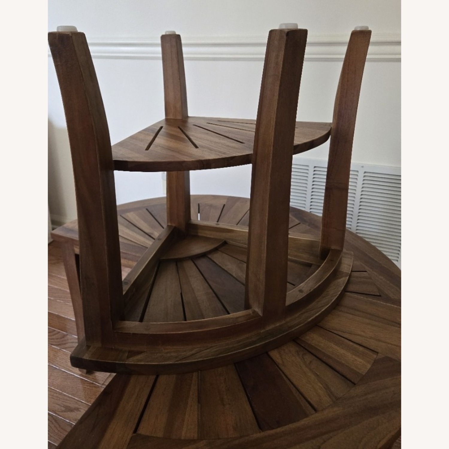 Lot of 4 Teak Corner Shower Bench Stools - image-4