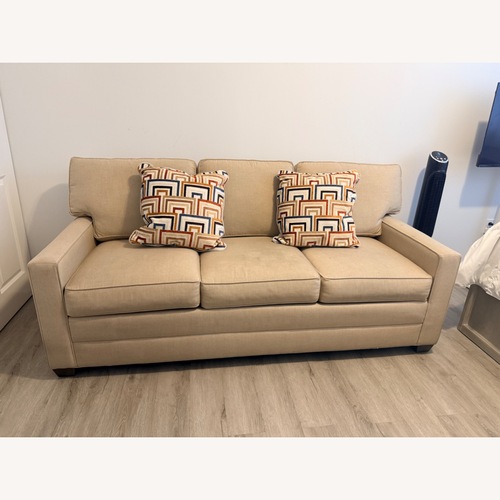 Used Ethan Allen Bennett Natural Fabric 3+ Seater Sofa for sale on AptDeco