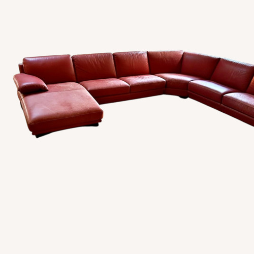 Used Natuzzi  Pink Leather 3+ Piece Sectional for sale on AptDeco