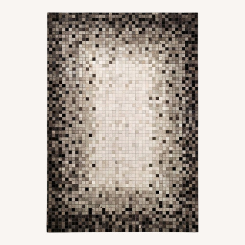 Used Modern Leather Patchwork Area Rug for sale on AptDeco