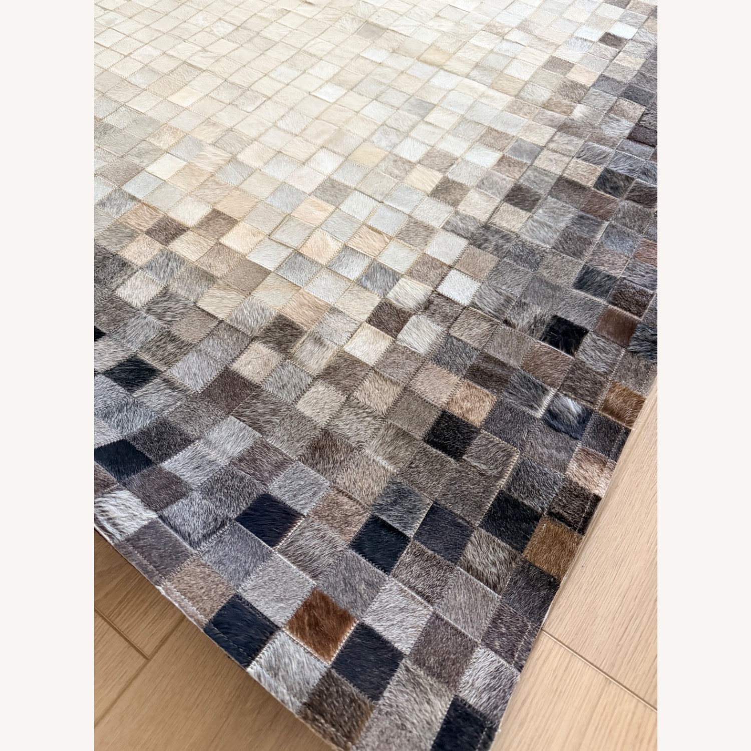 Modern Leather Patchwork Area Rug - image-5