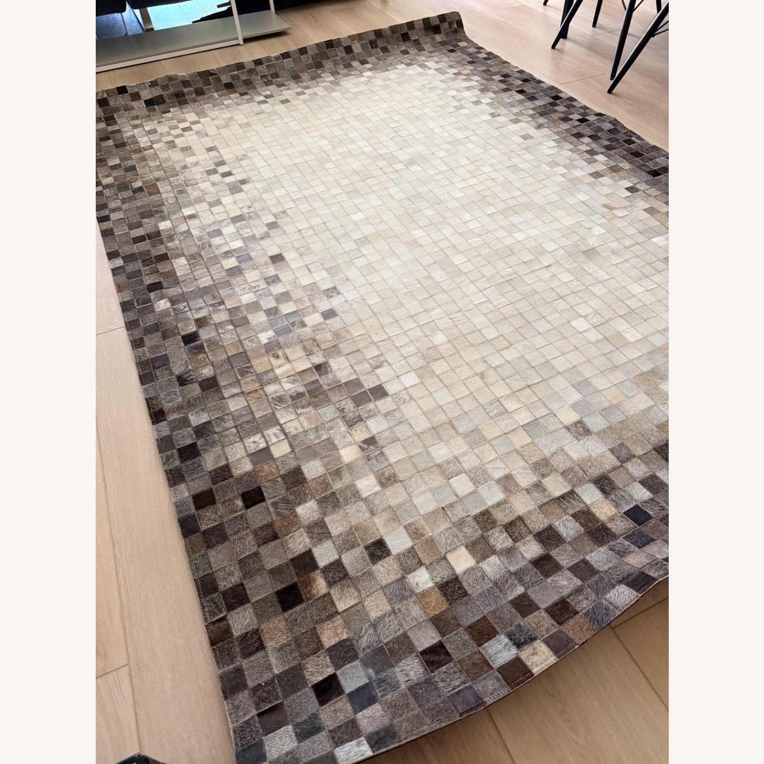 Modern Leather Patchwork Area Rug - image-2