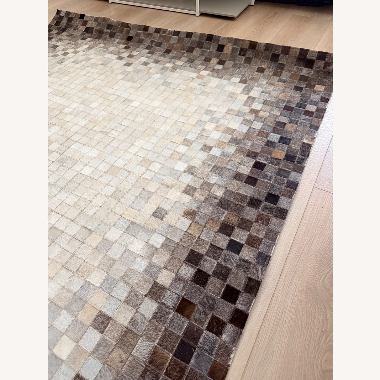 Modern Leather Patchwork Area Rug - image-3