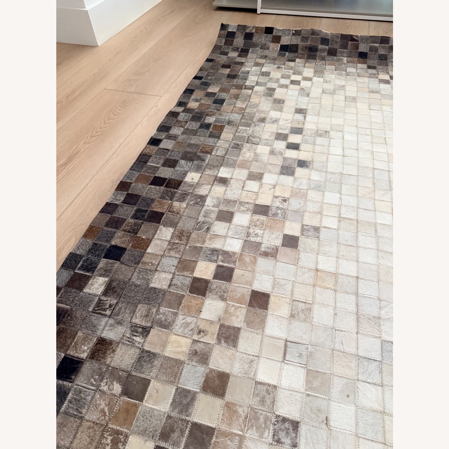 Modern Leather Patchwork Area Rug - image-4