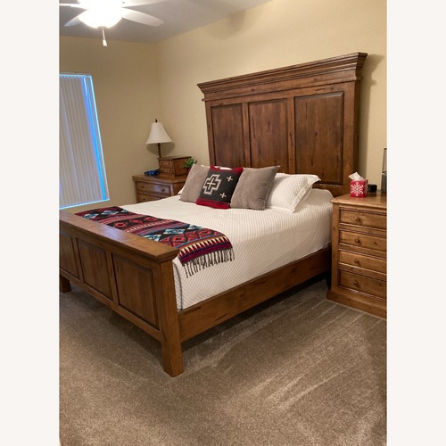Used Vintage/Antique Dark Brown Wood King Bed for sale on AptDeco