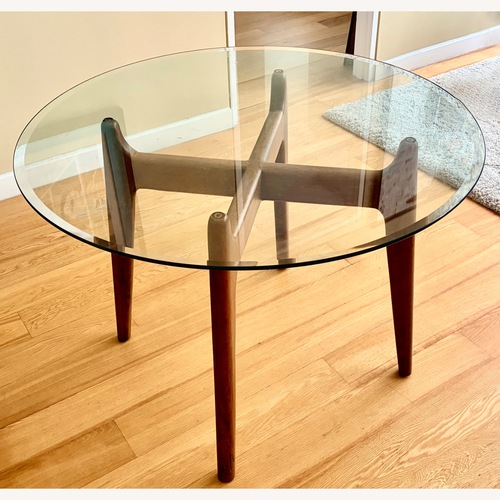 Used Crate & Barrel Tate 48 Walnut Dining Table for sale on AptDeco