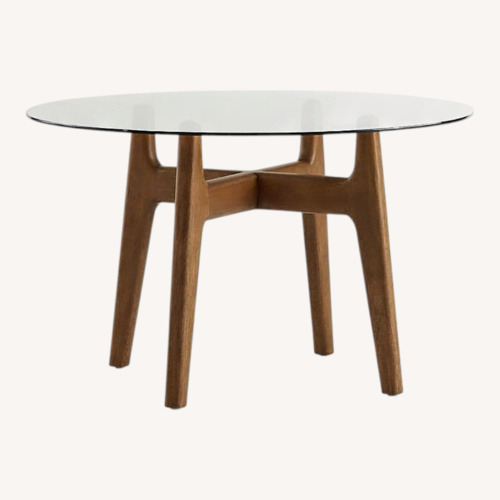 Used Crate & Barrel Tate 48 Walnut Dining Table for sale on AptDeco