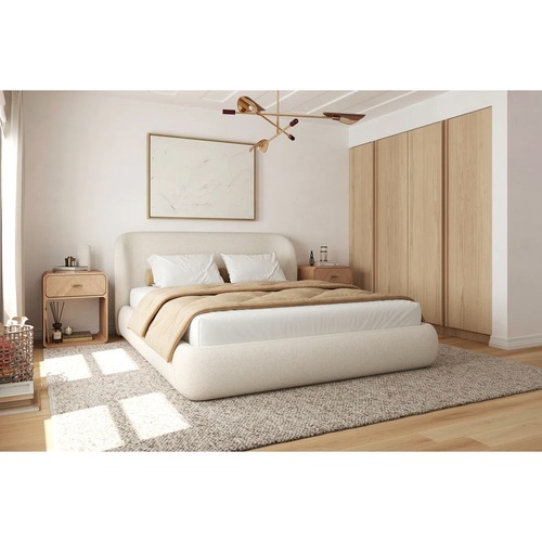 Used Wayfair Cream Upholstered Storage Platform Bed for sale on AptDeco