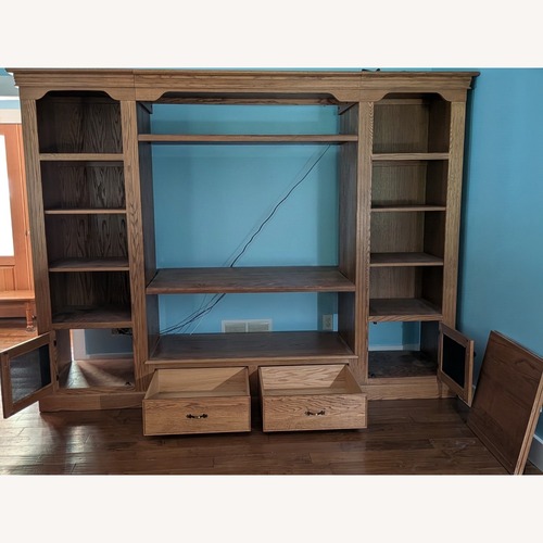 Used Oak Entertainment Center  for sale on AptDeco