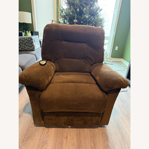 Used Vintage/Antique Finds Dark Brown Fabric Loveseat for sale on AptDeco