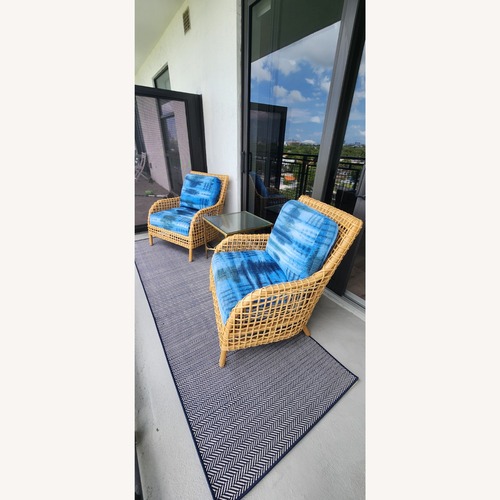 Used Palecek Natural Wicker Patio Chairs - Set of 2 for sale on AptDeco