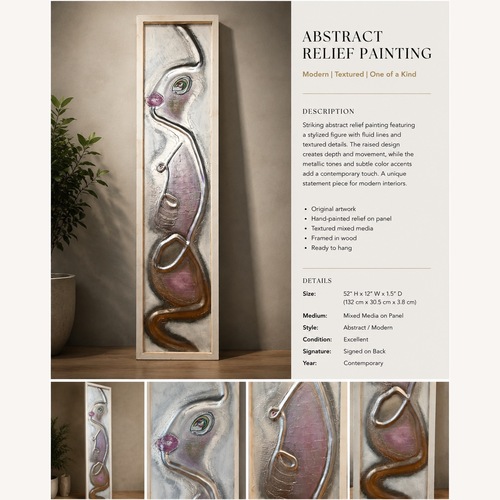 Used Abstract Relief Painting  for sale on AptDeco