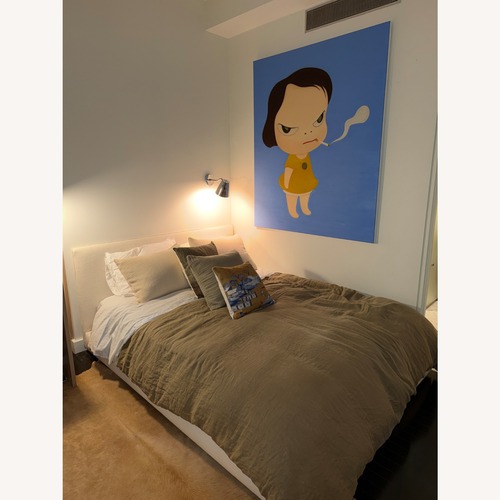 Used CB2 Facade Upholstered Queen Bed for sale on AptDeco