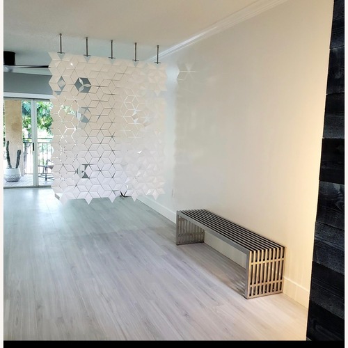 Used Wayfair Silver Metal Bench  for sale on AptDeco