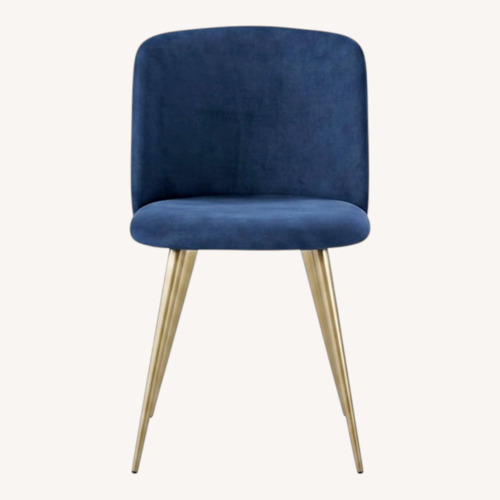Used West Elm Lila Blue Velvet Chair for sale on AptDeco