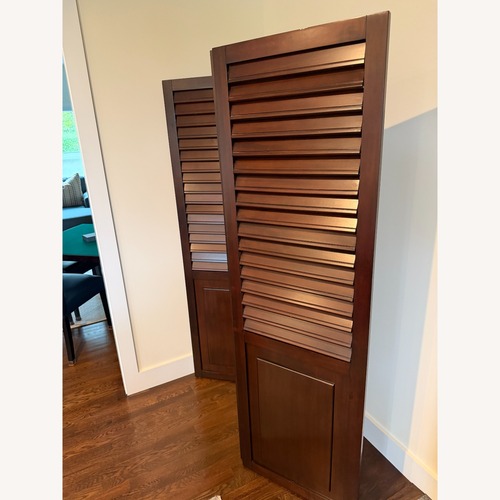 Used Pier 1 Imports Dark Brown Wood Room Divider for sale on AptDeco
