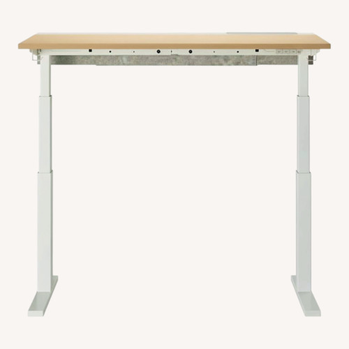 Used IKEA MITTZON White Wood Desk for sale on AptDeco