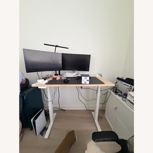 Used IKEA MITTZON White Wood Desk for sale on AptDeco