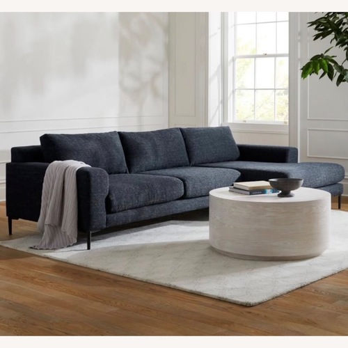 Used West Elm Navy Blue Twill 2 Piece Sectional for sale on AptDeco