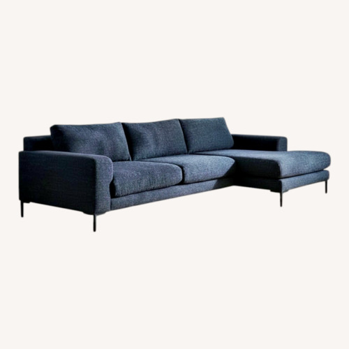 Used West Elm Navy Blue Twill 2 Piece Sectional for sale on AptDeco