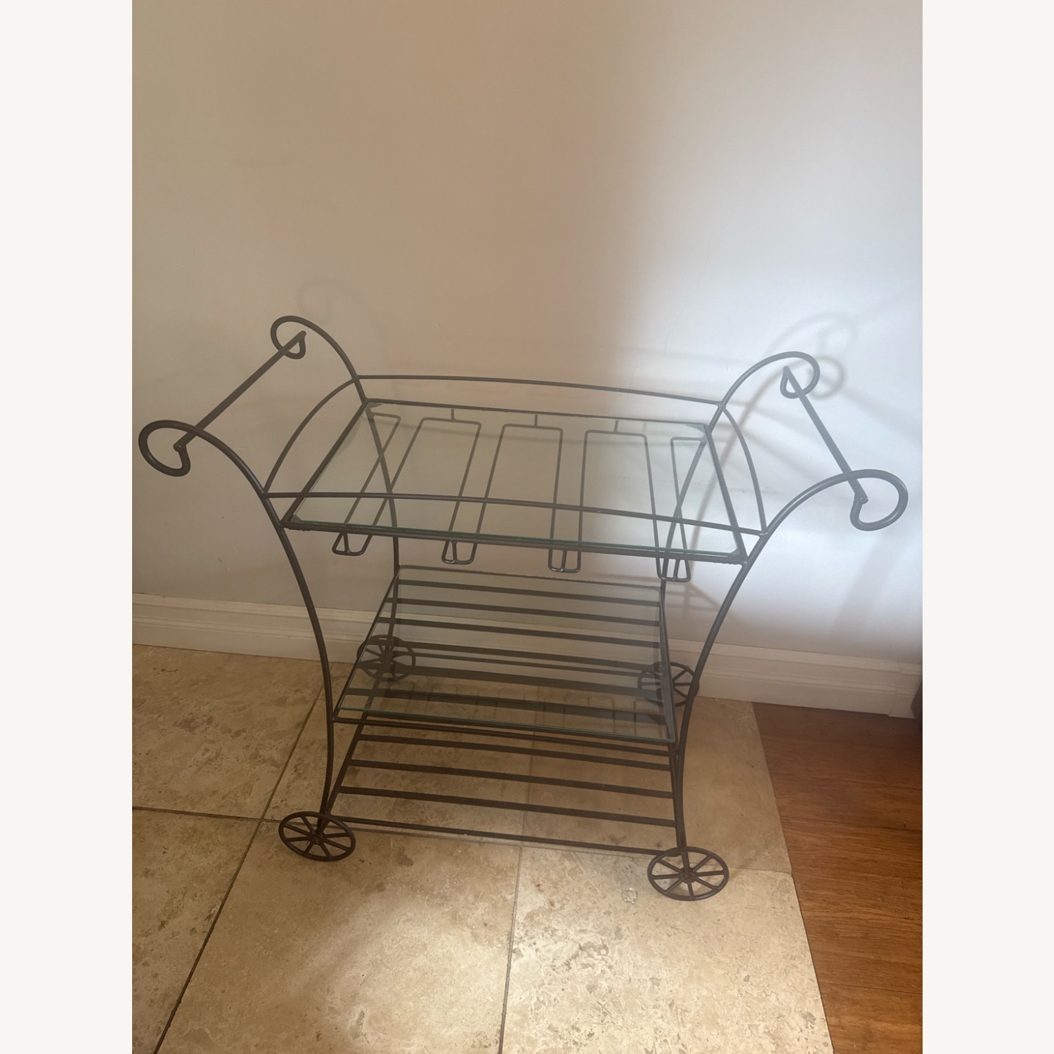 Vintage Wrought Wine Cart - image-2