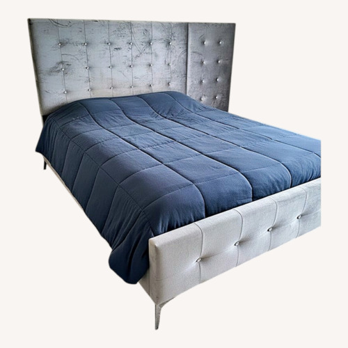 Used Bob's Discount Furniture Light Gray Headboard for sale on AptDeco