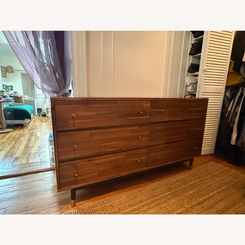 Used AllModern Dakota 55" Acacia Double Dresser for sale on AptDeco