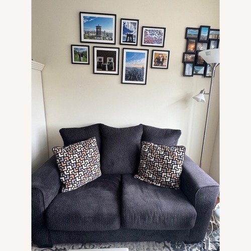 Used Raymour & Flanigan Benton Loveseat Dark Gray for sale on AptDeco
