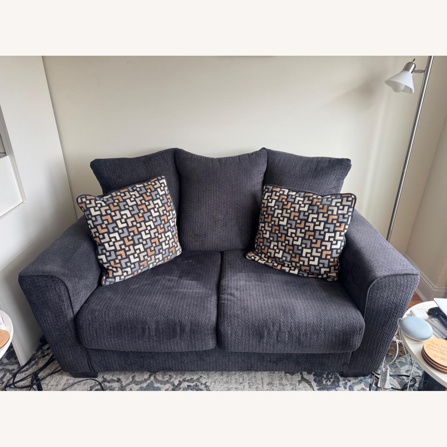 Raymour & Flanigan Benton Loveseat Dark Gray - image-2