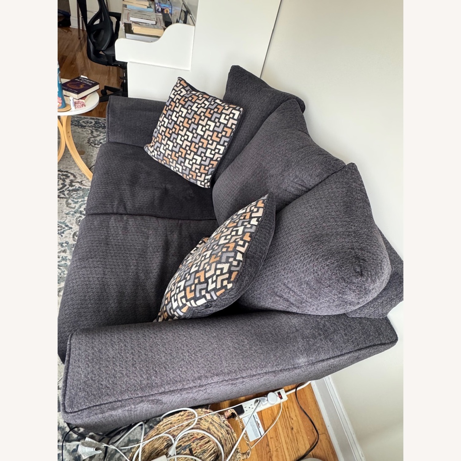 Raymour & Flanigan Benton Loveseat Dark Gray - image-3