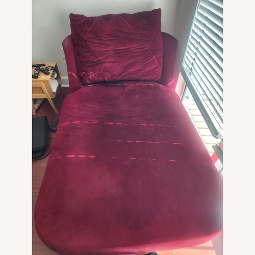 Used Vintage/Antique Finds Red Velvet Chaise Lounge for sale on AptDeco