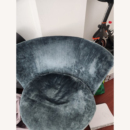 Used Vintage/Antique Finds Blue Velvet Accent Chair for sale on AptDeco