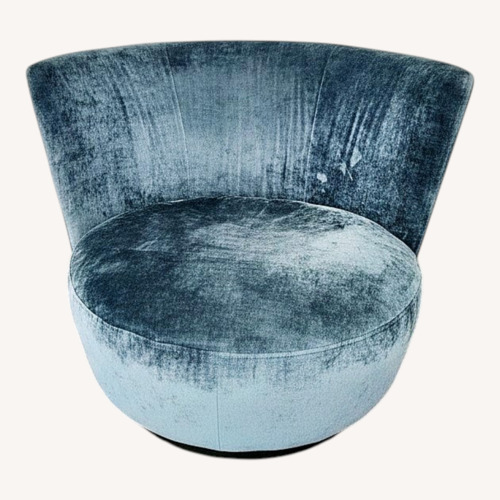 Used Vintage/Antique Finds Blue Velvet Accent Chair for sale on AptDeco