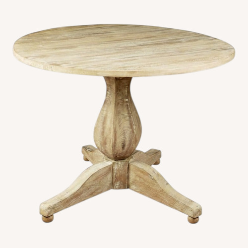 Used One Kings Lane Corbett Round Wood Pedestal Dining Table for sale on AptDeco